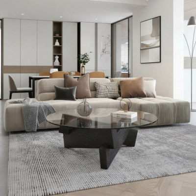 Salontafel Design Meubels Luxe Nieuw zwart Modern Woonkamer Hout Glas