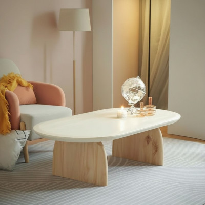 Salontafel Tafel Bijzettafel Woonkamer Hout Modern Luxe Beige Nieuw