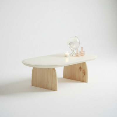 Salontafel Tafel Bijzettafel Woonkamer Hout Modern Luxe Beige Nieuw