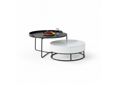 Bank Salontafel Koffie Bijzettafel Ontwerp Luxe Ronde Tafels 2x Set Modern Nieuw