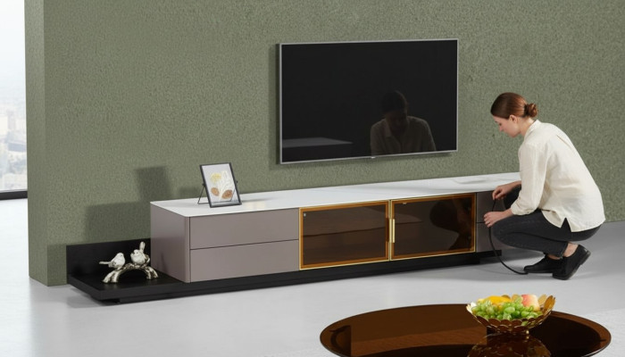 Moderne woonkamer meubels Lowboard RTV kast rek houten meubels grijs nieuw