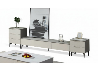 Wandmeubel TV-standaard RTV Lowboard Luxe Hout Modern Grijs Woonkamer