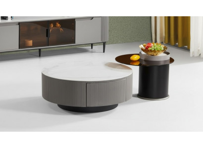 Runder set 2x salontafels bijzettafel ontwerp woonkamer