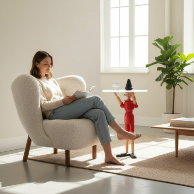 Fauteuil Ontwerp Bank Bank Relax Stof Lounge Luxe Club Beklede Zitter