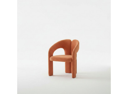 Oranje fauteuil woonkamer stoel eenzitter gestoffeerde zitmeubel lounge relax