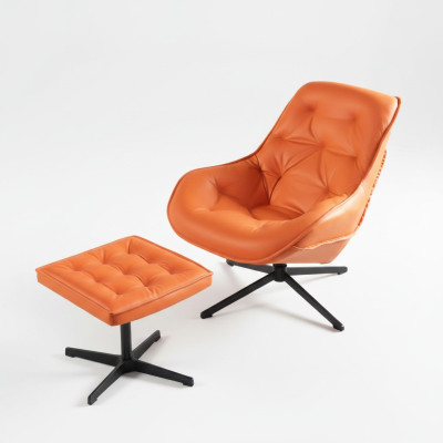 Klassiek ontwerp gestoffeerde fauteuilset Chesterfield zitgroep + voetenbankje