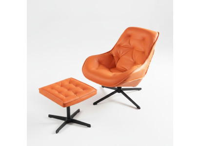 Klassiek ontwerp gestoffeerde fauteuilset Chesterfield zitgroep + voetenbankje