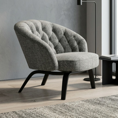 Stijlvolle bekleding van massief hout met stiksels in Charcoal Chesterfield