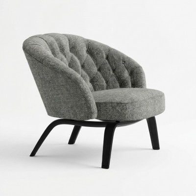 Stijlvolle bekleding van massief hout met stiksels in Charcoal Chesterfield