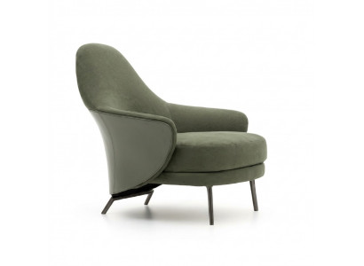 Luxe fauteuil gestoffeerde fauteuil chaise longue woonkamer eetkamer Groen