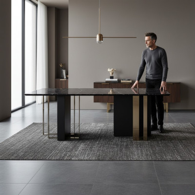 Zwarte design eettafel eetkamer meubels tafel luxe houten tafels 240x100