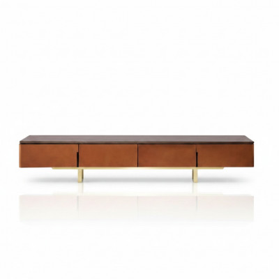 tv-standaard Oranje Materiaal Hout Stijl Modern Woonkamer 200cm Kasten
