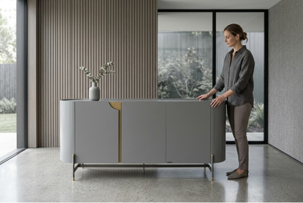 Eetkamer dressoir grijs Luxe stijl Modern design Meubels Hout Ladenkast