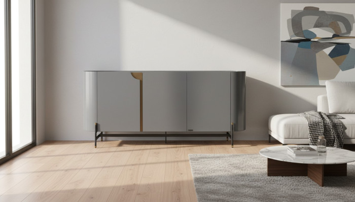 Eetkamer dressoir grijs Luxe stijl Modern design Meubels Hout Ladenkast