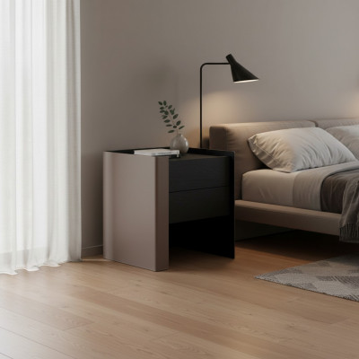 Zwarte nachtkastje Designer nachtkastje Slaapkamer Houten meubels Nieuw