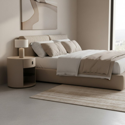 Beige designer nachtkastje Luxe nachtconsole Slaapkamer meubilair Stijl