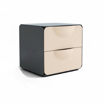 Beige nachtkastje met 2 laden slaapkamer nachtkastje houten console