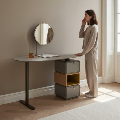 Ontwerp kaptafel met spiegel Luxe slaapkamermeubels 2-delig. Dressoir