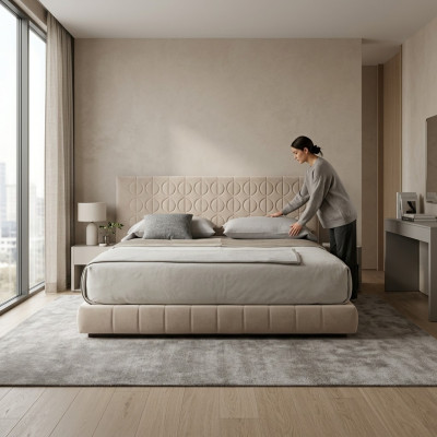 Bed bekleding ontwerp luxe tweepersoonsbedden slaapkamer luxe 180x200.