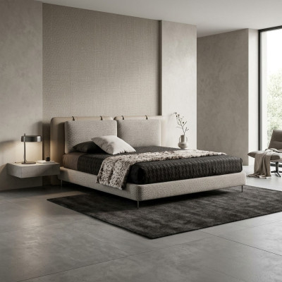 Slaapkamer Groot tweepersoonsbed stijlvol bed Hout Nieuw Luxe Modern