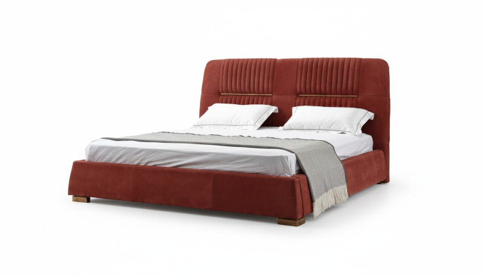 Ontwerp Rood Tweepersoonsbed Bedframes Bedden Houten bedden Textiel Slaapkamer Bed