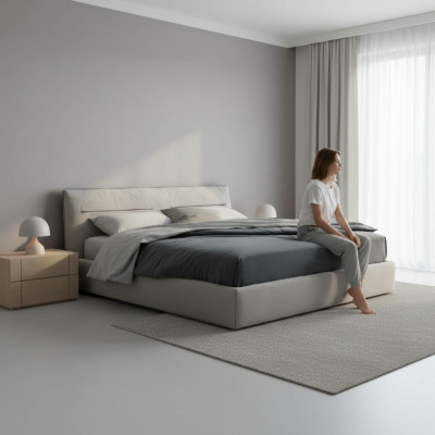 Bed tweepersoonsbed chique grijs bed tweepersoonsbed voor slaapkamer bedden