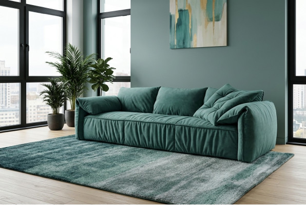 Ontwerper Blauwe Bank 3-zits Bank Woonkamer Zitmeubelen Textiel Banken
