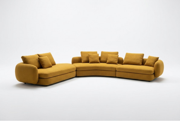 Woonkamer luxe meubels hoekbank L-vorm bank ontwerp bekleding textiel