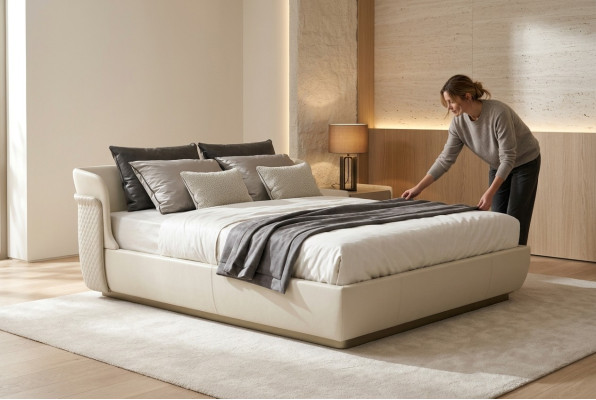 Ontwerper Wit tweepersoonsbed Slaapkamermeubilair Grote familiebedden Bed