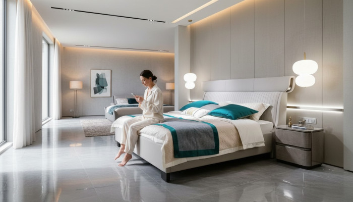 Modern tweepersoonsbed Slaapkamermeubilair Bedframe Bedframe Bedden