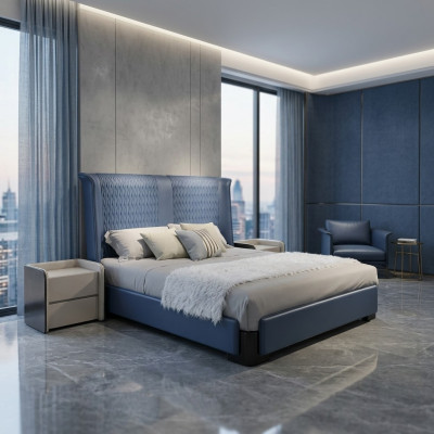 Slaapkamerset Bed 2x Nachtkastje 3 delen. Modern Luxe Bedgroep Nieuw