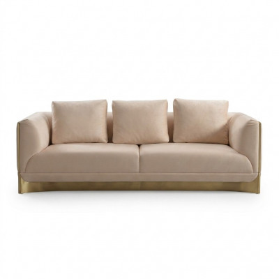 Bank 3-zits bankstellen Woonkamer Luxe Stijl Modern beige Bank Meubels