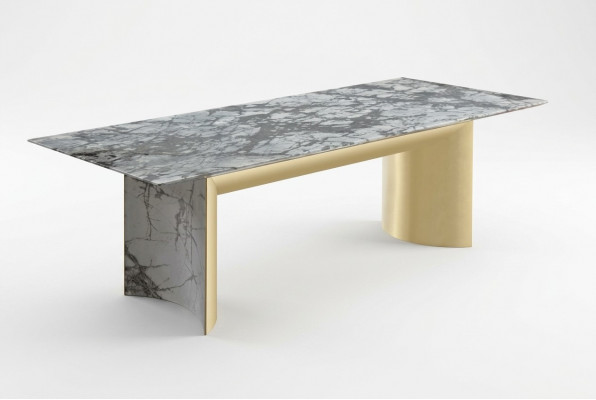 Stijlvolle eettafel van kunstmarmer grote eettafel, nieuwe tafel eetkamermeubels