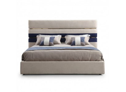 Modern design tweepersoonsbed met houten frame Stijlvol bed Nieuw in beige