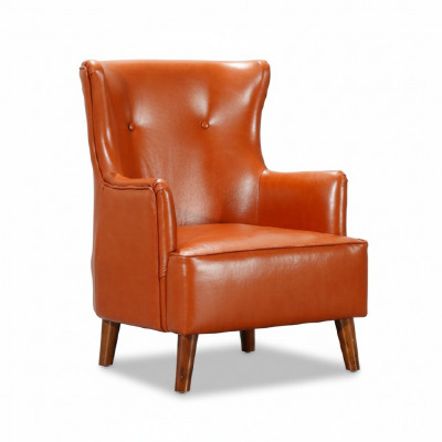 Oranje fauteuil eenzitter woonkamer luxe kunstlederen zitmeubels nieuw