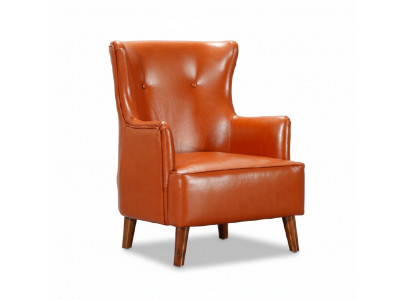 Oranje fauteuil eenzitter woonkamer luxe kunstlederen zitmeubels nieuw