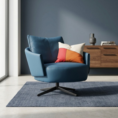 Ontwerp fauteuil textiel luxe bank 1,5-zits bank ontspan woonkamer nieuw
