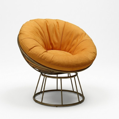 Fauteuil Club Lounge Designer gestoffeerd 1-zits Relaxfauteuil Oranje