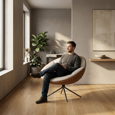 Stoel Zitter Ontwerp Woonkamer Bekleding Hout Eenpersoons Modern Wit Nieuw