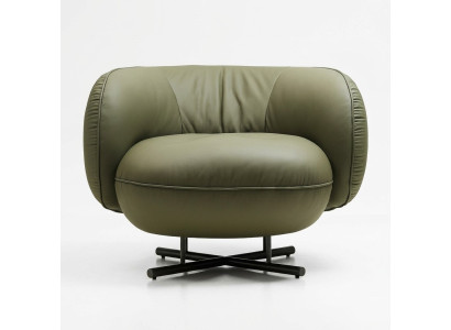 Fauteuil 1-zitter kunstleer lounge luxe gestoffeerde designstoel grijs