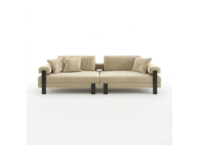 Designer bankstel 2 zits Modern Bank Bekleding Beige Bankstellen Designbank Nieuw
