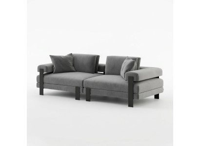 Luxe 2-zits bank Italiaanse stijl bankstel Polyester Grijs Woonkamer