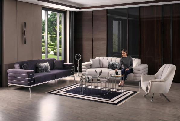 Bankstel 3-zits luxe meubels woonkamer bank bank bekleding 3-delig.