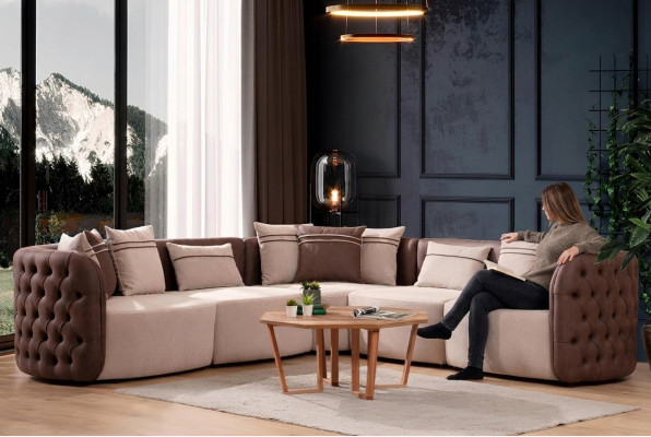Bank meubels woonlandschap luxe modern hoekbank hoekbank L-vorm gestoffeerd