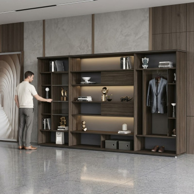 Ontwerpkast Woonkamerkasten Luxe kantoormeubilair plank hout
