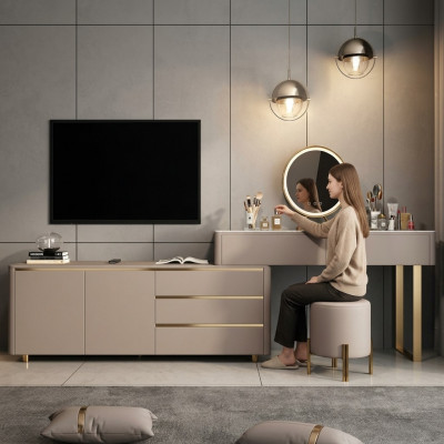 Make-up tafel met RTV laden spiegel luxe console slaapkamer