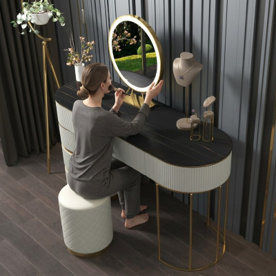Kaptafel Spiegel Console Makeuptafel Tafels Consoles Roestvrij staal