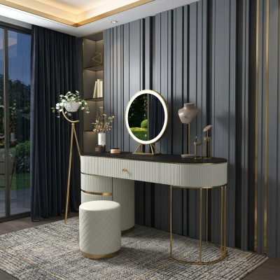 Kaptafel Spiegel Console Makeuptafel Tafels Consoles Roestvrij staal