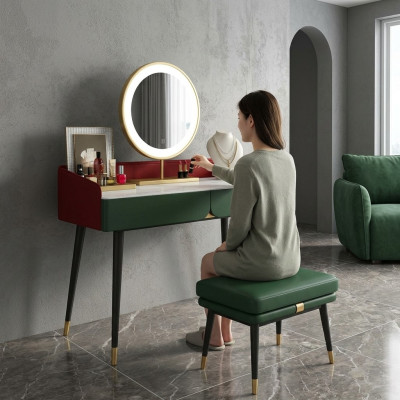 Kaptafel Spiegel Console Slaapkamer Houten Tafel Luxe Nieuw