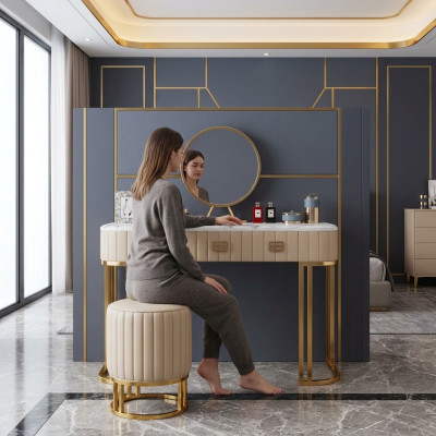 Ontwerper make-uptafel cosmetische tafel spiegel consoles slaapkamer nieuw
